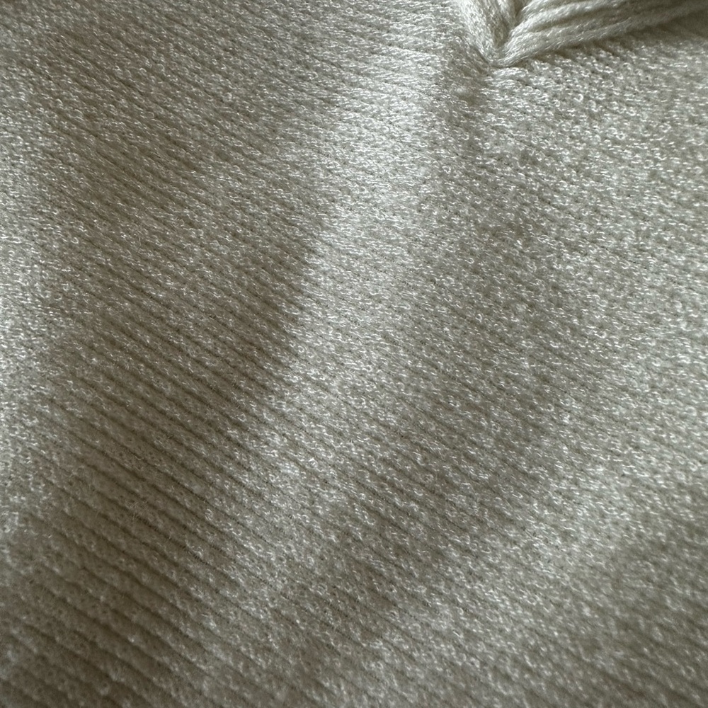 NEW Ribbed Cupio Cream Hoodie with Kangaroo Pocket High Low Rayon Blend Large - Picture 10 of 11